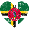 Dominica Flag Heart