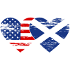 USA Scotland flag heart used