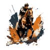 Cheval avec cavalier