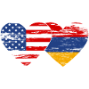 USA Armenia flag heart used