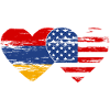 Armenia USA flag heart used