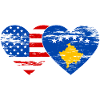 USA Kosovo flag heart used