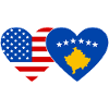 USA Kosovo flag heart