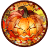 Halloween Kürbis im herbstlichen Ambiente