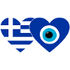 Grèce Nazar perle drapeau coeur
