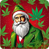 Santa Claus with Cannabis Leaves