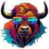 Buffalo with sunglasses