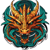 Dragon head sticker design