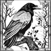 Framed Raven in a Tree