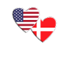 USA Amerikansk Danmark Dansk Flag Patriotisk stolthed
