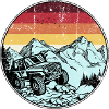 Retro Jeep Peaks Sunset