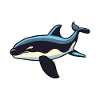 Orca-Karikatur-Kawaii-Aquarell-Illustration