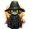 Scarecrow Halloween Cartoon Scary Scarecrow