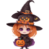 Helloween Pumpkin Witch