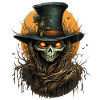 Scarecrow Halloween Cartoon Scary Scarecrow