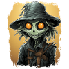 Scarecrow Halloween Cartoon Scary Scarecrow