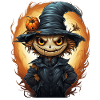 Scarecrow Halloween Cartoon Scary Scarecrow