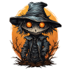Scarecrow Halloween Cartoon Scary Scarecrow