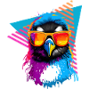 Penguin with sunglasses 80s style