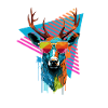 Deer with sunglasses 80s style