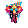 Elephant with sunglasses 80s style