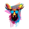Moose with sunglasses 80s style