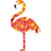Flamingo from autumn leaves