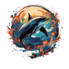 Dolphin with waves