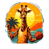 Giraffe with basketball