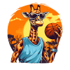 Giraffe plays basketball