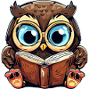 Clever owl and bookworm