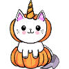 chat-licorne d'halloween