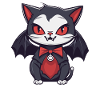Halloween Black Cat as Vampire