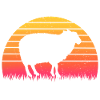 Retro Sunset Sheep T-Shirt Sheep