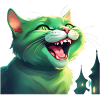 Cheerful green cat