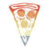 Retro slice of pizza