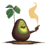 Avocado with cigar