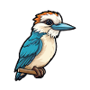Kookaburra Cartoon Kawaii Aquarelle Illustration