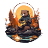 Otter plays guitar
