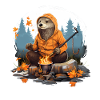 Otters by the fire