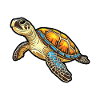 Hawksbill Turtle Cartoon Kawaii Illustration