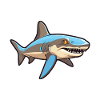 Hammerhead Shark Cartoon Kawaii Illustration