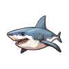 Grand Requin Blanc Dessin Animé Kawaii Illustration