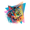 Siberian cat 80s style