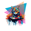Katze Vinyl Schallplatte 80er Jahre Stil