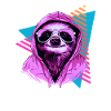 Sloth with sunglasses 80s style