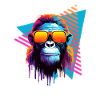 Chimpanzee with sunglasses 80s style