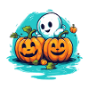 Citrouille et fantôme Halloween