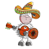 Funny Mexico sheep with guitar