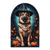 Deutscher Schäferhund Mit Hexenhut Halloween
